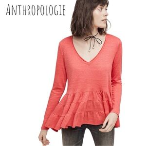 Anthropologie by Deletta Thea Ruffle Peplum Top size Medium